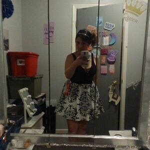 Crystal Doll Black and White Floral Skirt